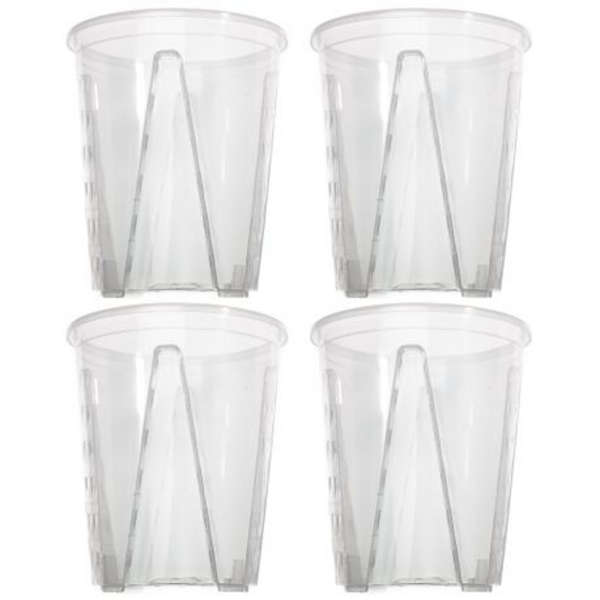 Clear Plastic Orchid/Aroid Pots Set of 4 (Choose Your Size)