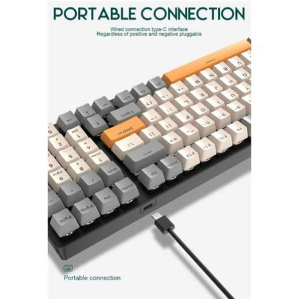 Olive Tree - K3 RGB Wired Mechanical Gaming Keyboard - Grey Orange