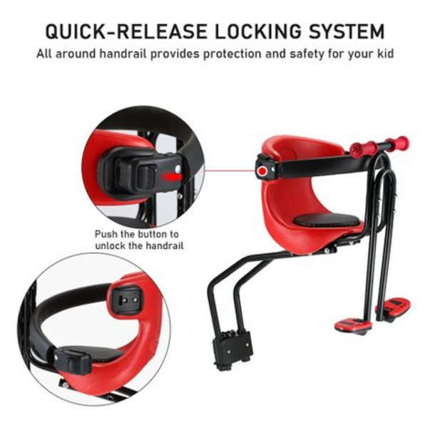 Front Child Seat For Bicycle - Red &amp; Black