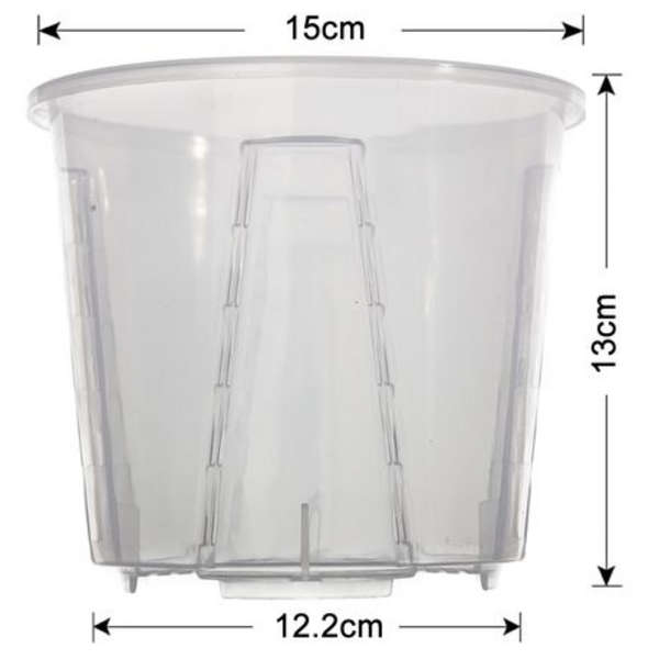 Clear Low Profile Plastic Orchid/Aroid Pots Set of 6 (Choose Your Size)