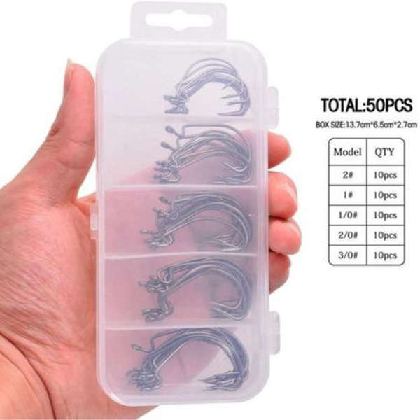 50pc Worm Hook (5 Sizes - Please See Image for Sizes)