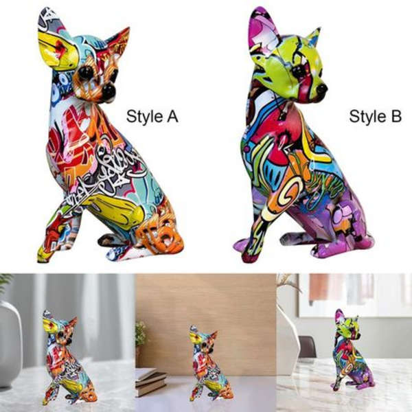 Chihuahua Resin Ornament - Graffiti - (16x14x25cm)