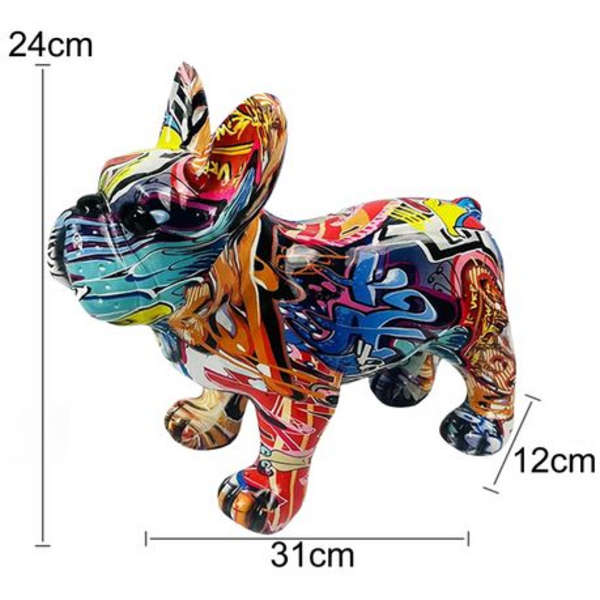 Standing French Bulldog Resin Ornament - 31x24x12cm