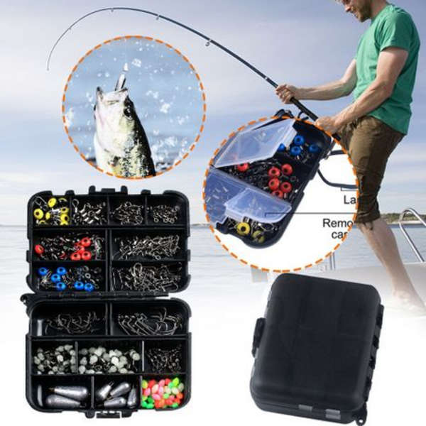 Sport 178 Piece Fishing Accessories Kit With Portable Travel Storage Box