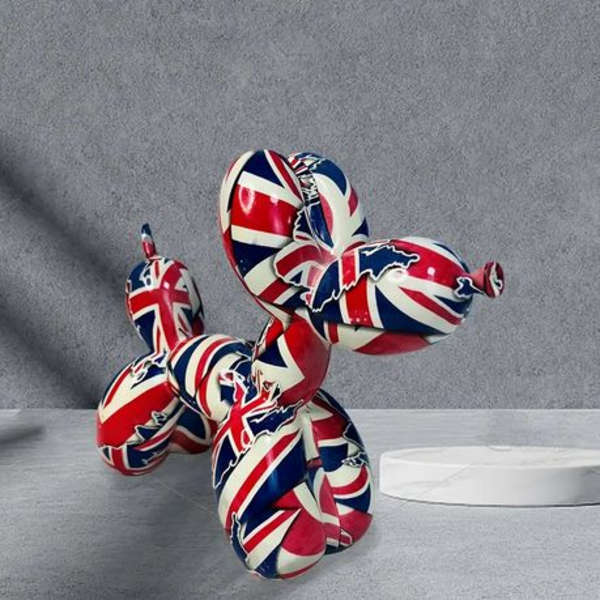 Balloon Dog Resin Ornament - (22x8.8x18cm) - Union Jack