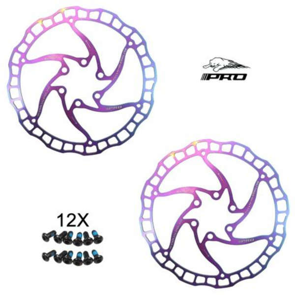 IIIPRO 180mm 6-Bolt Bicycle Disc Brake Rotor (Select Colour) - 2 Pack