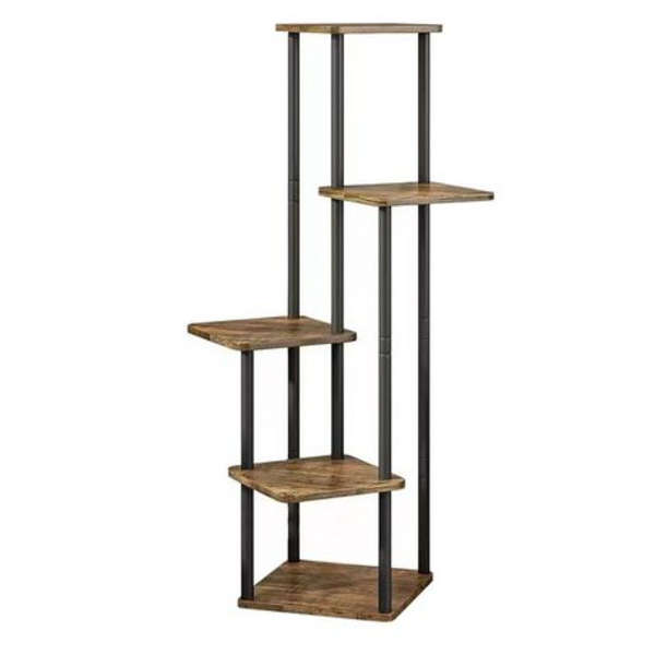 5 Tier Plant Stand - Metal &amp; Wood (MDF) Standing 106CM Tall