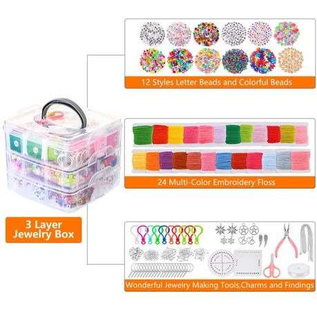 Crafters Jewellery Making Kit - 4655 Piece - With 3 Tier Box