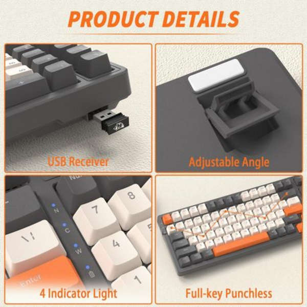 K8 RGB Mechanical Gaming Keyboard -3 Connections USB C/BT5.0/2.4g
