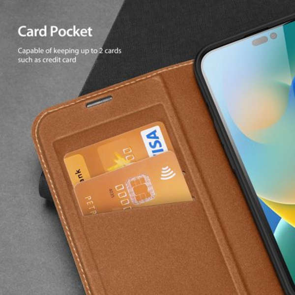 DUX DUCIS Skin X2 Magnetic Flip Cover for iPhone 14 PRO (6.1") - Brown