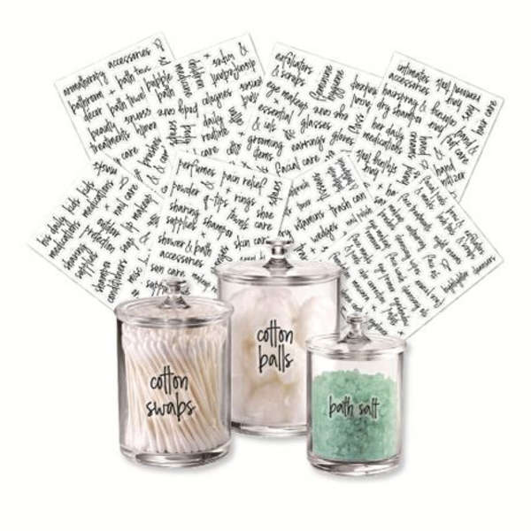 189 Piece Bathroom &amp; Beauty Adhesive Label Set