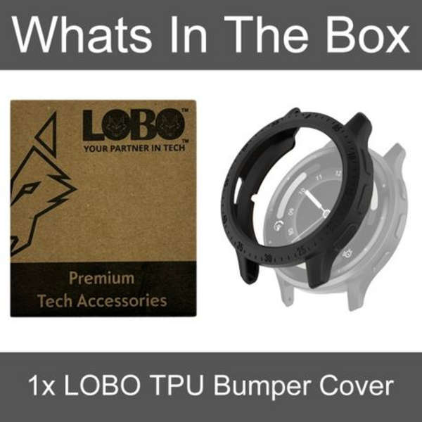 LOBO TPU Protective Bumper Cover for Garmin Venu 3S (Black)