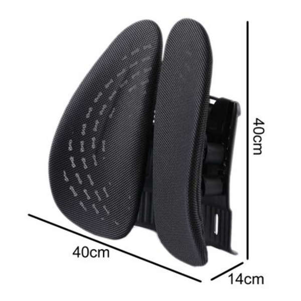 Adjustable &amp; Breathable Lumbar Support 40x40x14cm - Black