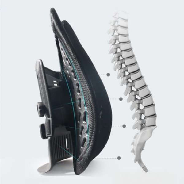 Adjustable &amp; Breathable Lumbar Support 40x40x14cm - Grey