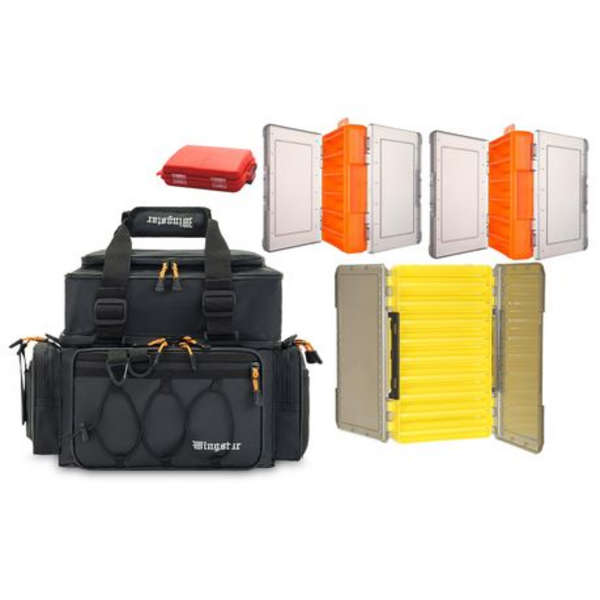 Multi-functional Fishing Tackle Bag with 4 Tackle/Lure Boxes