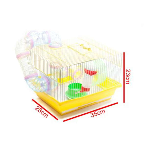 Hamster Cage With Tunnel (35cm x 28cm x 23cm)