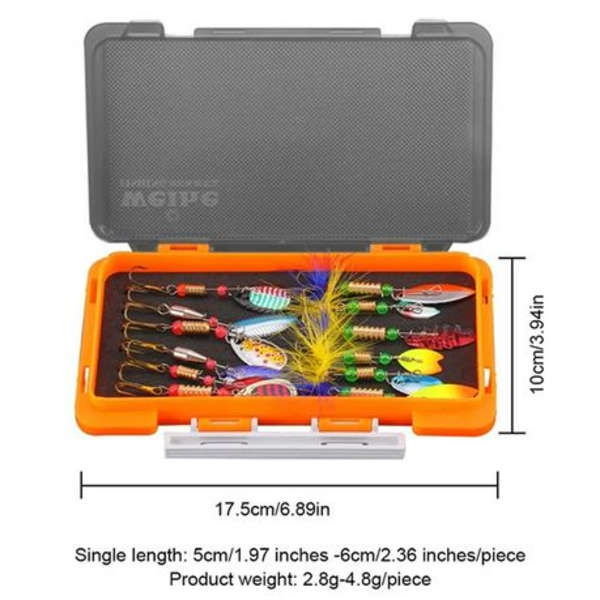 12 Piece Sequins Spinner (5-6cm &amp; 2.8-4.8g)