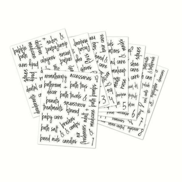 189 Piece Bathroom &amp; Beauty Adhesive Label Set