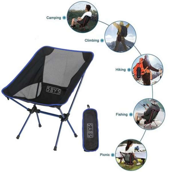 5by5 Ultralight Compact Camping Seat (With Aircraft Grade Aluminium Frame)