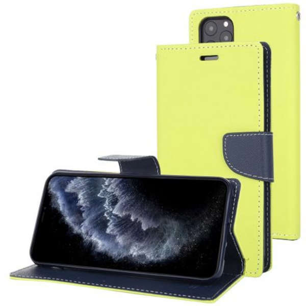 Goospery Fancy Diary Flip Cover for iPhone 11 Pro - Lime &amp; Navy