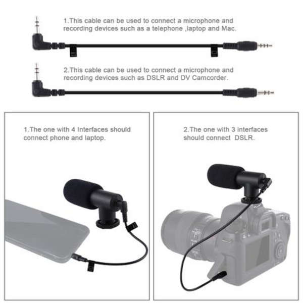 PULUZ U/C Shape Handheld DV Bracket Stabilizer + LED light + Shotgun Mic