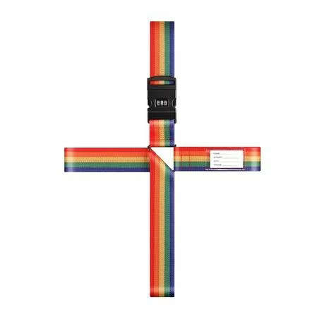 Luggage Cross Strap with Combination Lock - Fits 56-82cm Suitcases - Rainbow