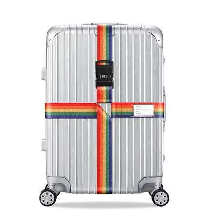 Luggage Cross Strap with Combination Lock - Fits 56-82cm Suitcases - Rainbow
