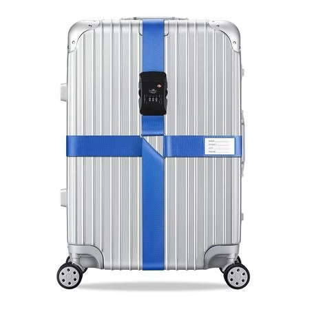 Luggage Cross Strap with Combination Lock - Fits 56-82cm Suitcases - Blue