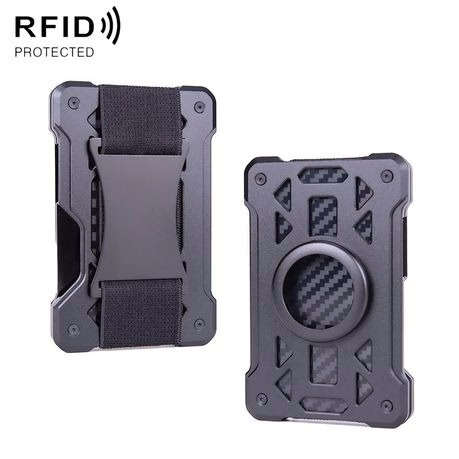 Aluminium & Carbon Fibre Card Wallet with Airtag Holder