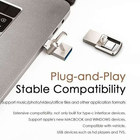 EAGET 128gb OTG Fash Drive with USB 3.1 and Type-C Connectors