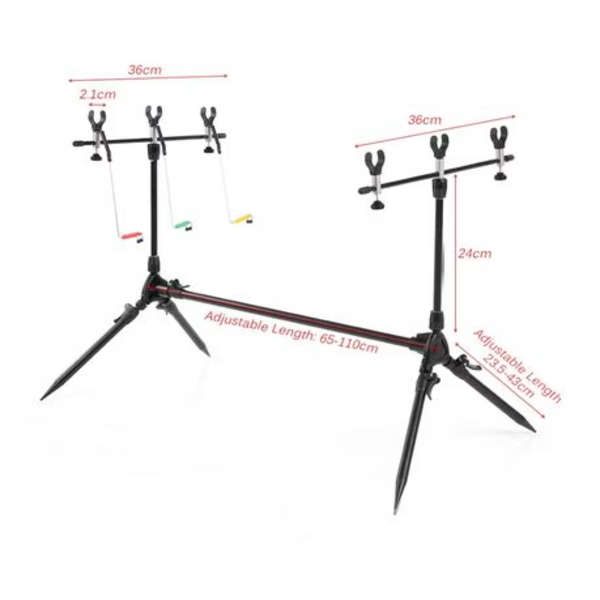 Carp Fishing 3-Rod Pod With Bag &amp; Swinger Indicators