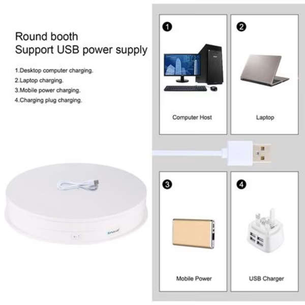 PULUZ 30cm USB Powered Photography Turntable
