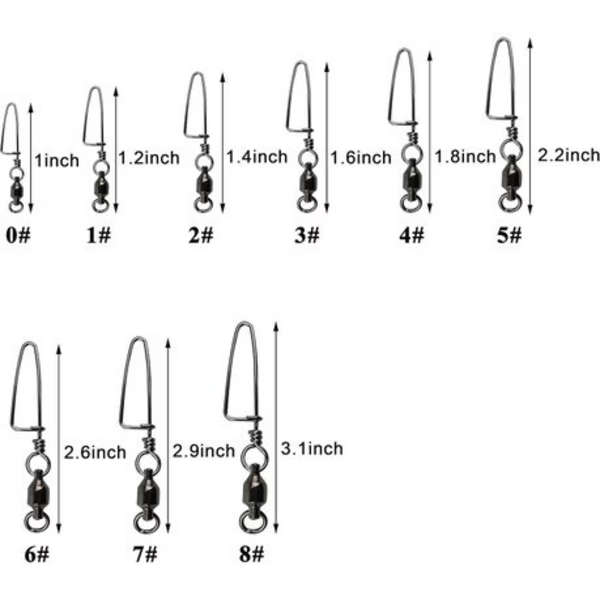 50pcs Ball Bearing Swivel with Coastlock Snap #1