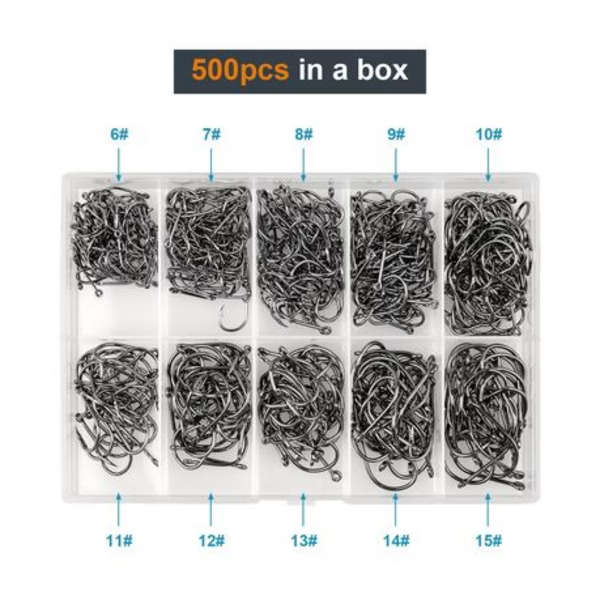 500pcs Fishing Hooks with20m 35LB Hook Link