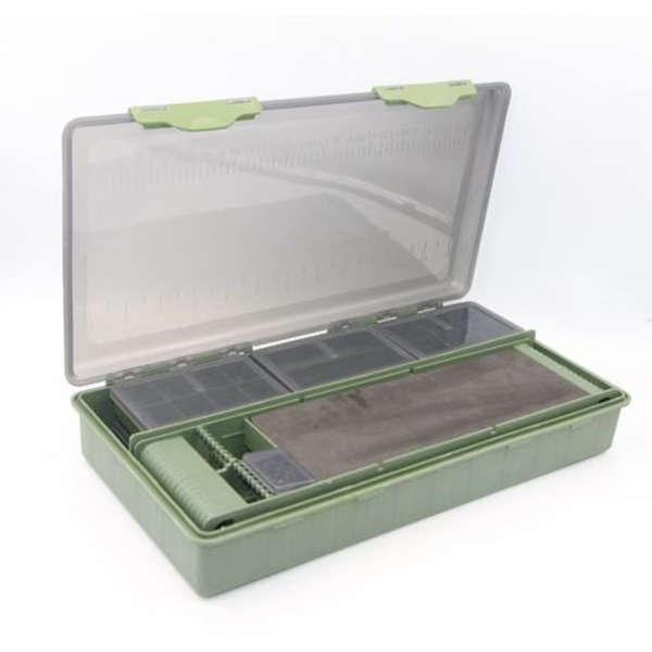 9 Piece Carp Fishing Tackle Box with 2 Rig Holders &amp; 28 Pins
