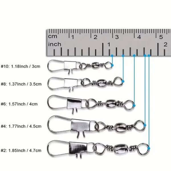500pcs Fishing Hooks with 200pcs Barrel Snap Swivels