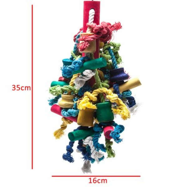 Parrot World Bird Toy Rope &amp; Wood (T-045)
