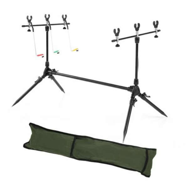Carp Fishing 3-Rod Pod With Bag &amp; Swinger Indicators