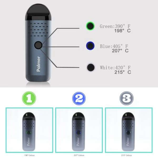 Anlerr Palmer Dry Herb Vaporizer(Grey) with Power Adapter