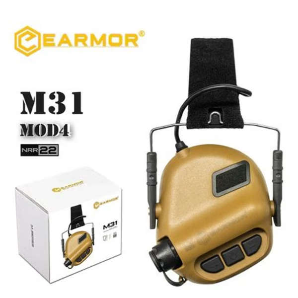 Earmor M31 MOD4 NRR22 Electronic Ear Protector with Aux
