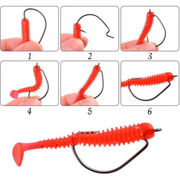 50pc Worm Hook (5 Sizes - Please See Image for Sizes)