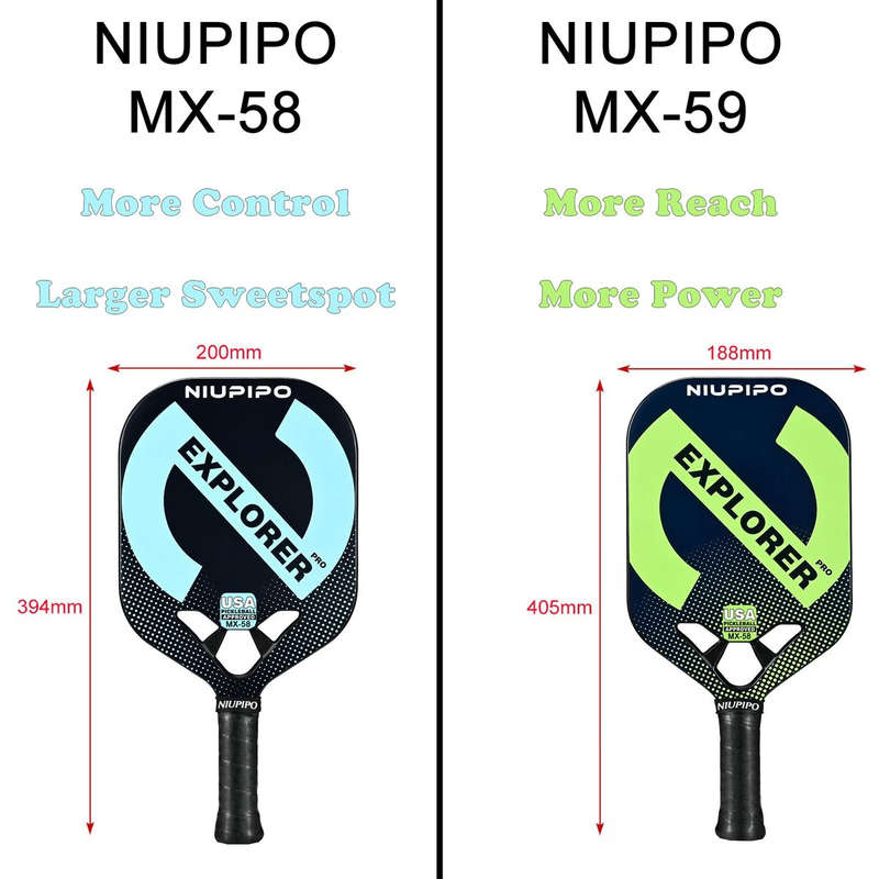 NIUPIPO Explorer PRO MX-59 Edgeless Pickleball Paddle with Protective Cover