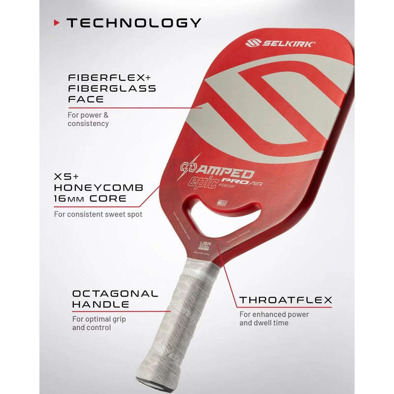 Selkirk AMPED Pro Air - Epic Pickleball Paddle - Red