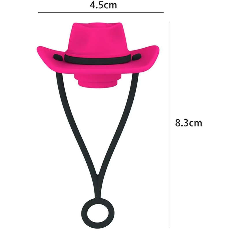 4pc Cowboy Hat Silicone Straw Caps for Stanley & Similar 18-40oz-0.5-1.18L - Pink