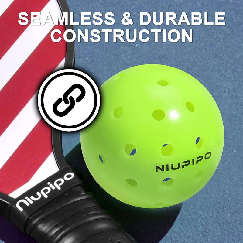 Niupipo - Outdoor 40 Hole Pickleball Balls - 8 Pack
