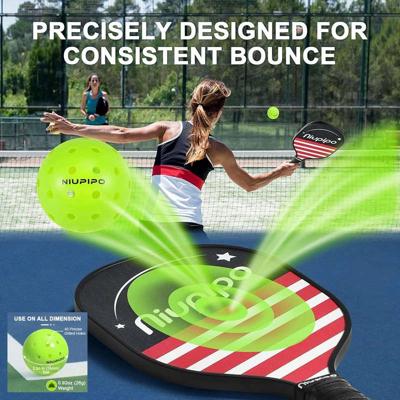 Niupipo - Outdoor 40 Hole Pickleball Balls - 8 Pack