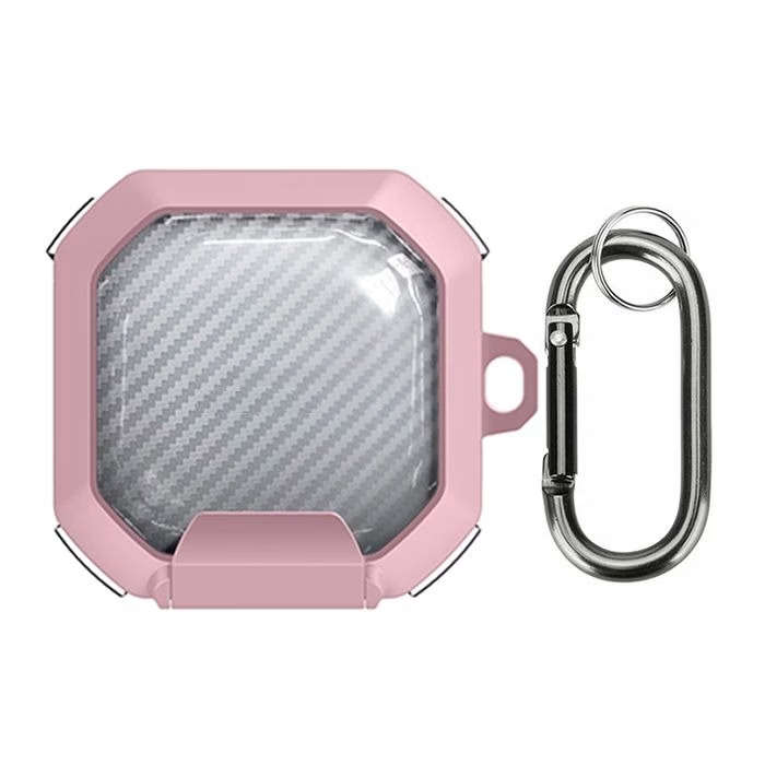 TPU+PC Armor Case with Carabiner for Samsung Galaxy Buds2 / Live / Pro / FE - Pink