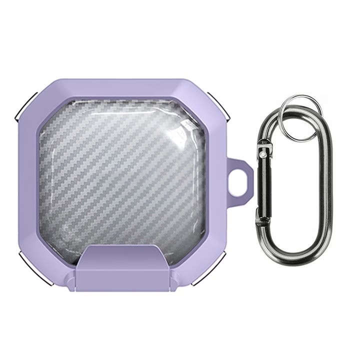 TPU+PC Armor Case with Carabiner for Samsung Galaxy Buds2 / Live / Pro / FE - Purple