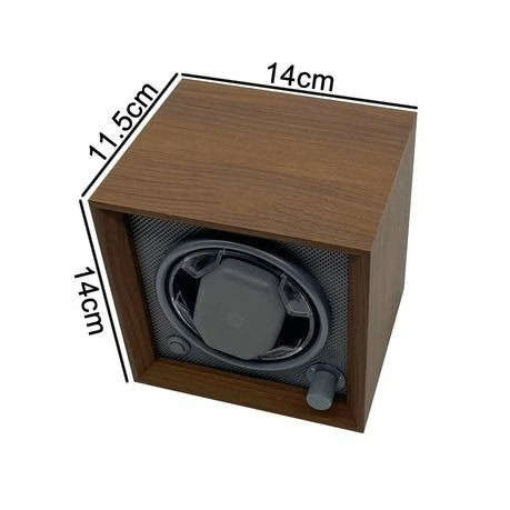 USB Powered Single Watch Winder with LED Backlight (Walnut Finish)