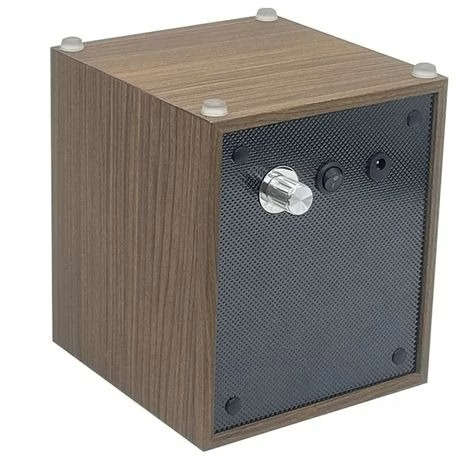 USB Powered Single Watch Winder with Glass Door-LED Backlit (Walnut Finish)